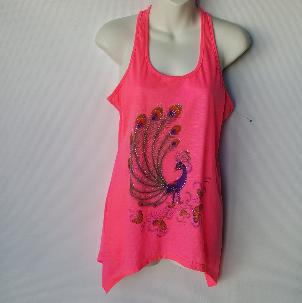 India Boutique Razorbacktank Tops Peacock One Size
